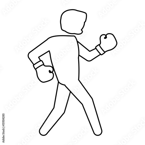 Boxing figther trainning icon vector illustration graphic design