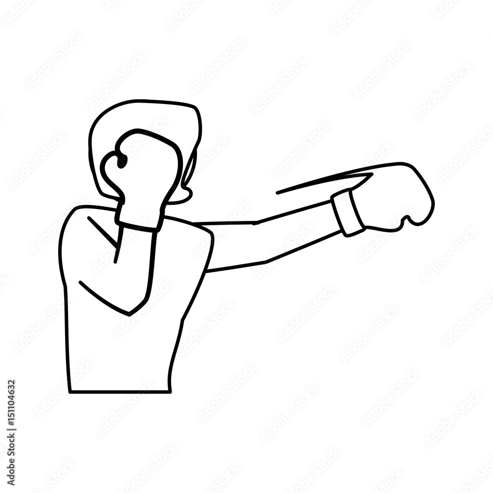 Boxing figther trainning icon vector illustration graphic design