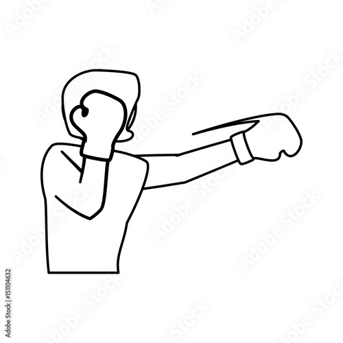 Boxing figther trainning icon vector illustration graphic design
