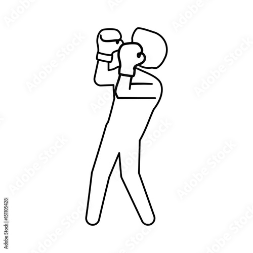 Boxing figther trainning icon vector illustration graphic design