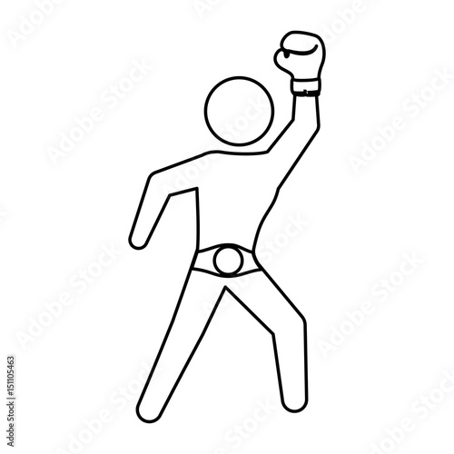 Boxing figther trainning icon vector illustration graphic design