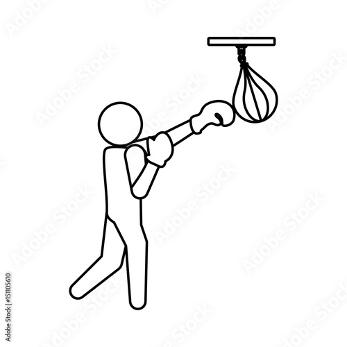 Boxing figther trainning icon vector illustration graphic design