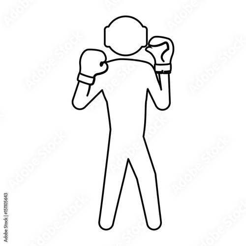 Boxing figther trainning icon vector illustration graphic design