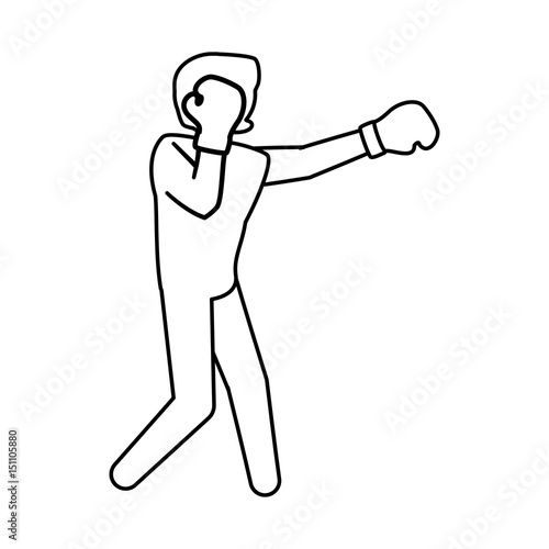 Boxing figther trainning icon vector illustration graphic design