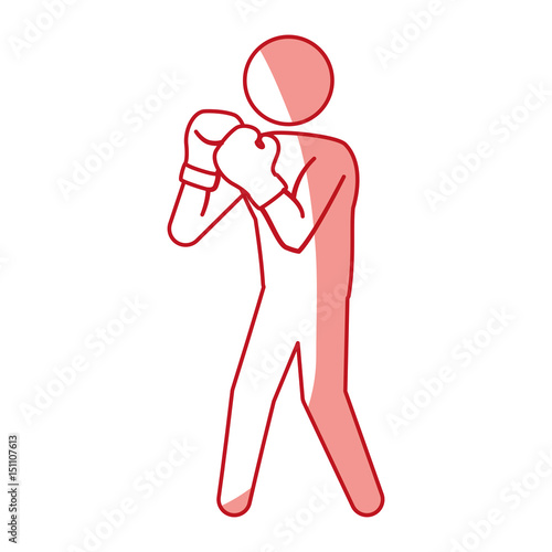 Boxing figther trainning icon vector illustration graphic design