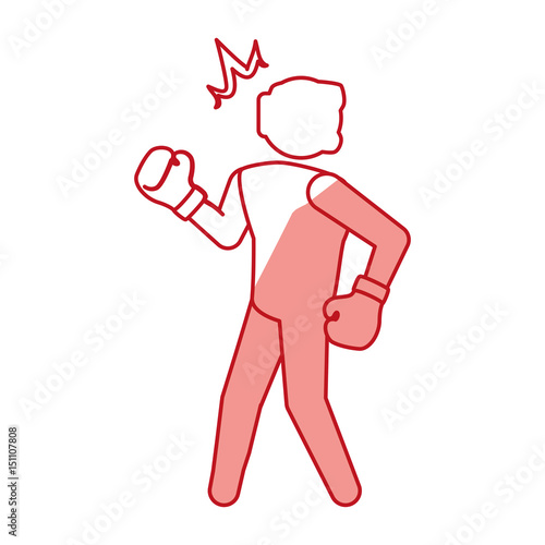 Boxing figther trainning icon vector illustration graphic design