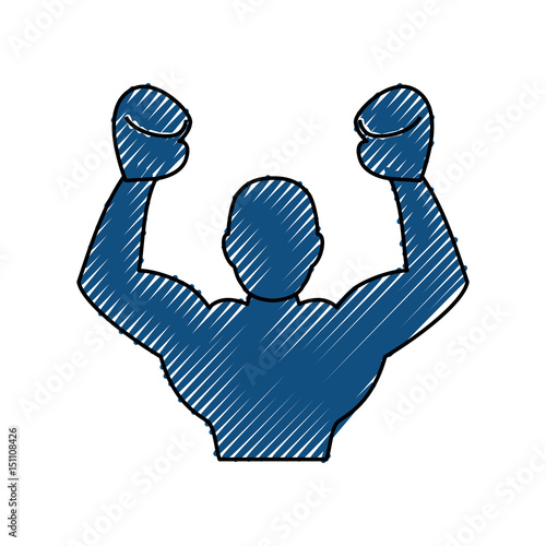 Boxing figther trainning icon vector illustration graphic design