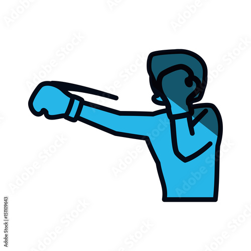 Boxing figther trainning icon vector illustration graphic design