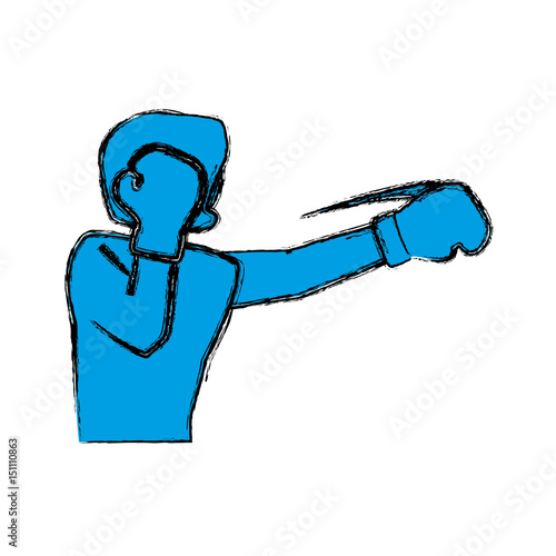 Boxing figther trainning icon vector illustration graphic design