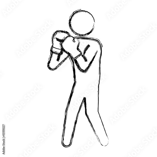 Boxing figther trainning icon vector illustration graphic design