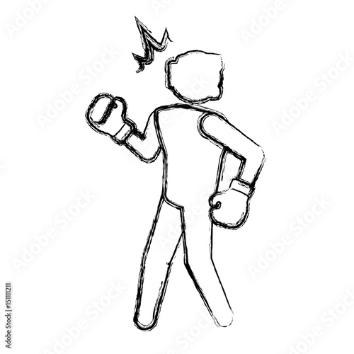 Boxing figther trainning icon vector illustration graphic design