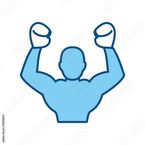 Boxing figther trainning icon vector illustration graphic design