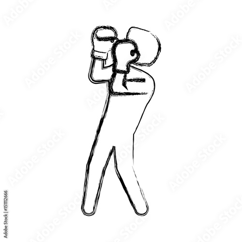 Boxing figther trainning icon vector illustration graphic design