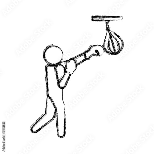 Boxing figther trainning icon vector illustration graphic design