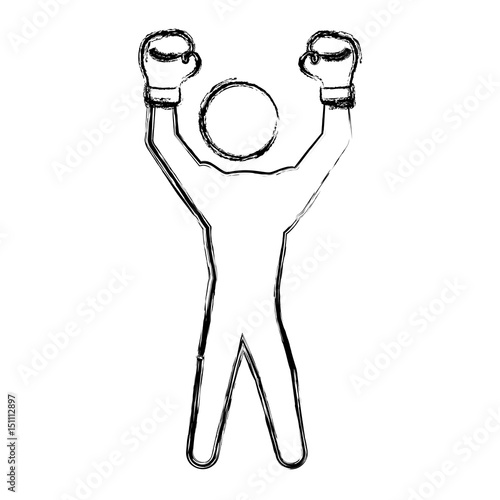 Boxing figther trainning icon vector illustration graphic design