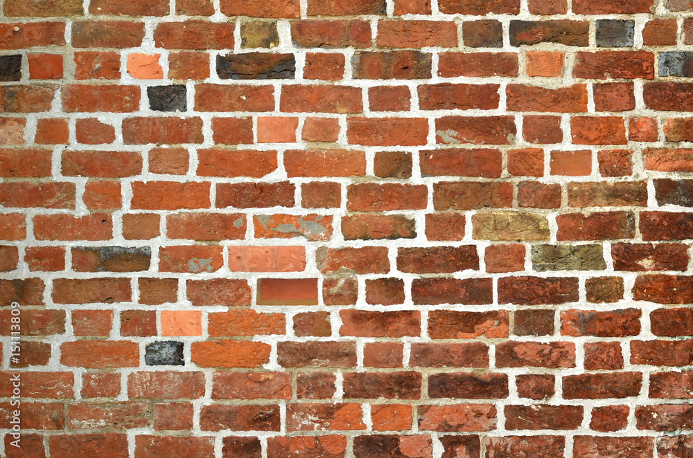 Mauer aus roten Ziegelsteinen Mauer aus roten Ziegelsteinen