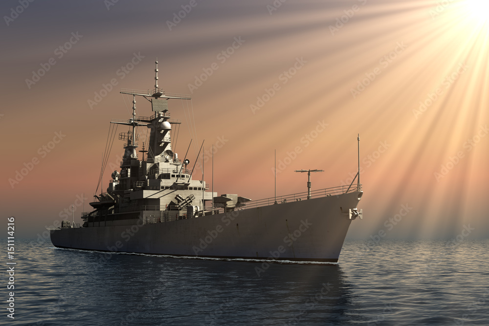 American Modern Warship In Rays Of The Sun American Modern Warship In Rays Of The Sun