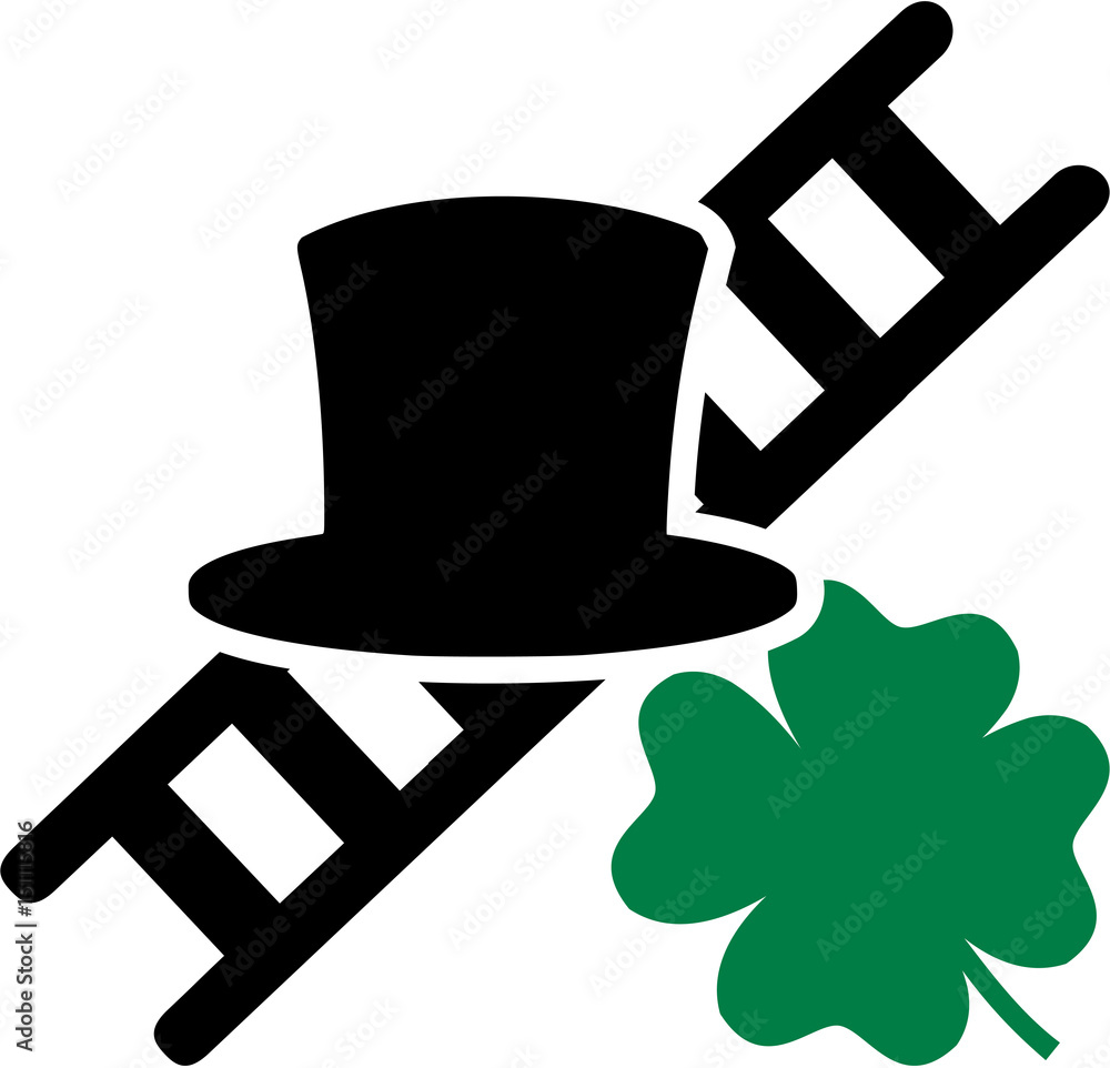 Chimney sweeper hat ladder and lucky shamrock Chimney sweeper hat ladder and lucky shamrock