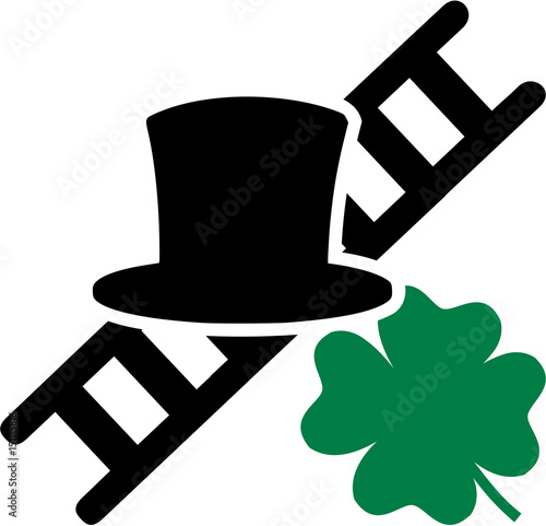Chimney sweeper hat ladder and lucky shamrock