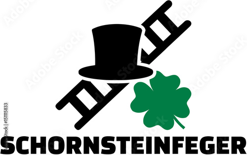 Chimney sweeper german job title with icons