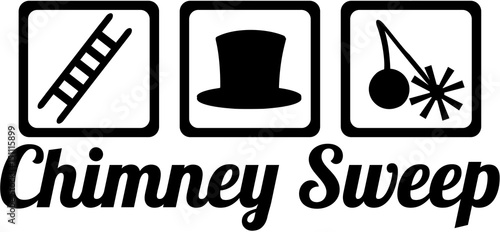 Chimney sweeper equipment with job title