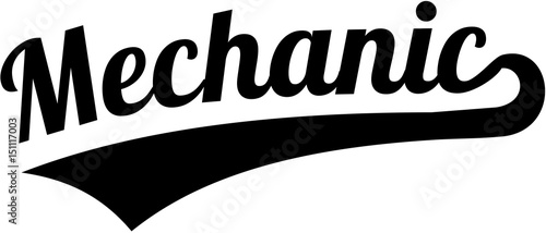 Mechanic word in retro style