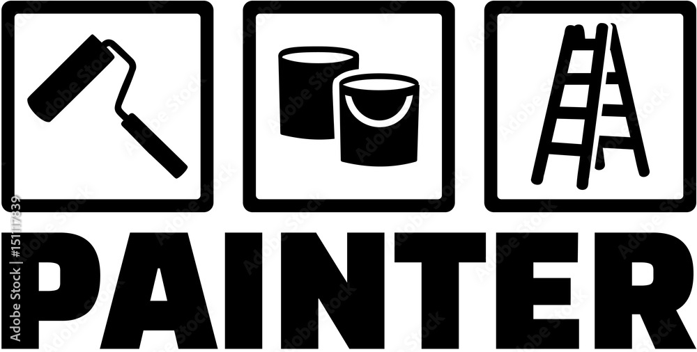 Painter equipment with job title Painter equipment with job title