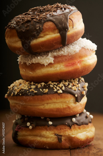 a stack of donuts