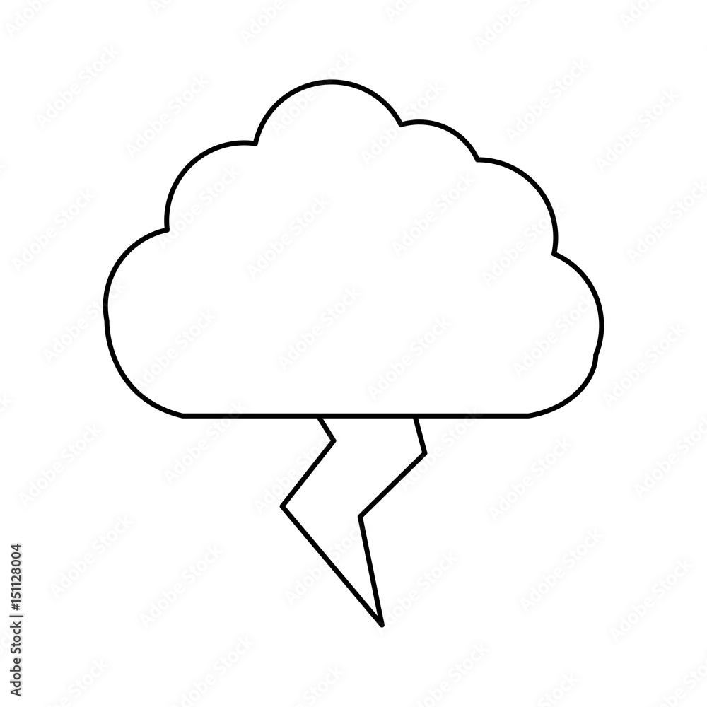 cloud and thunder icon over white background. vector illustration cloud and thunder icon over white background. vector illustration