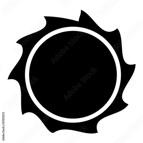 silhouette sun icon over white background. vector illustration