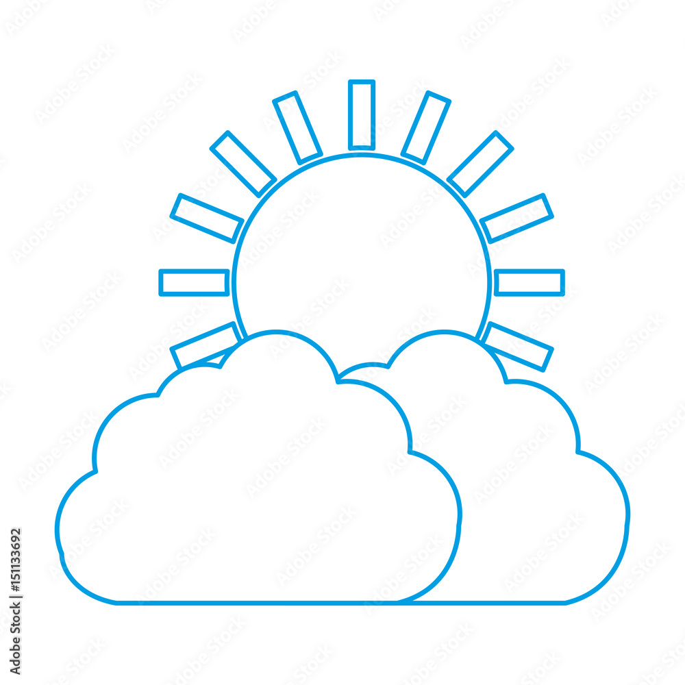clouds and sun icon over white background. vector illustration clouds and sun icon over white background. vector illustration
