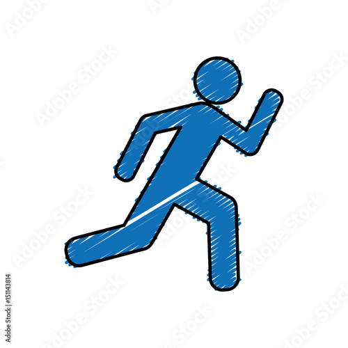 pictogram man icon, exit sign over white background. vector illustration