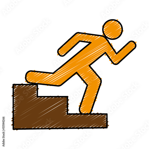 pictogram man icon, exit sign over white background. vector illustration