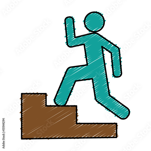 pictogram man icon, exit sign over white background. vector illustration