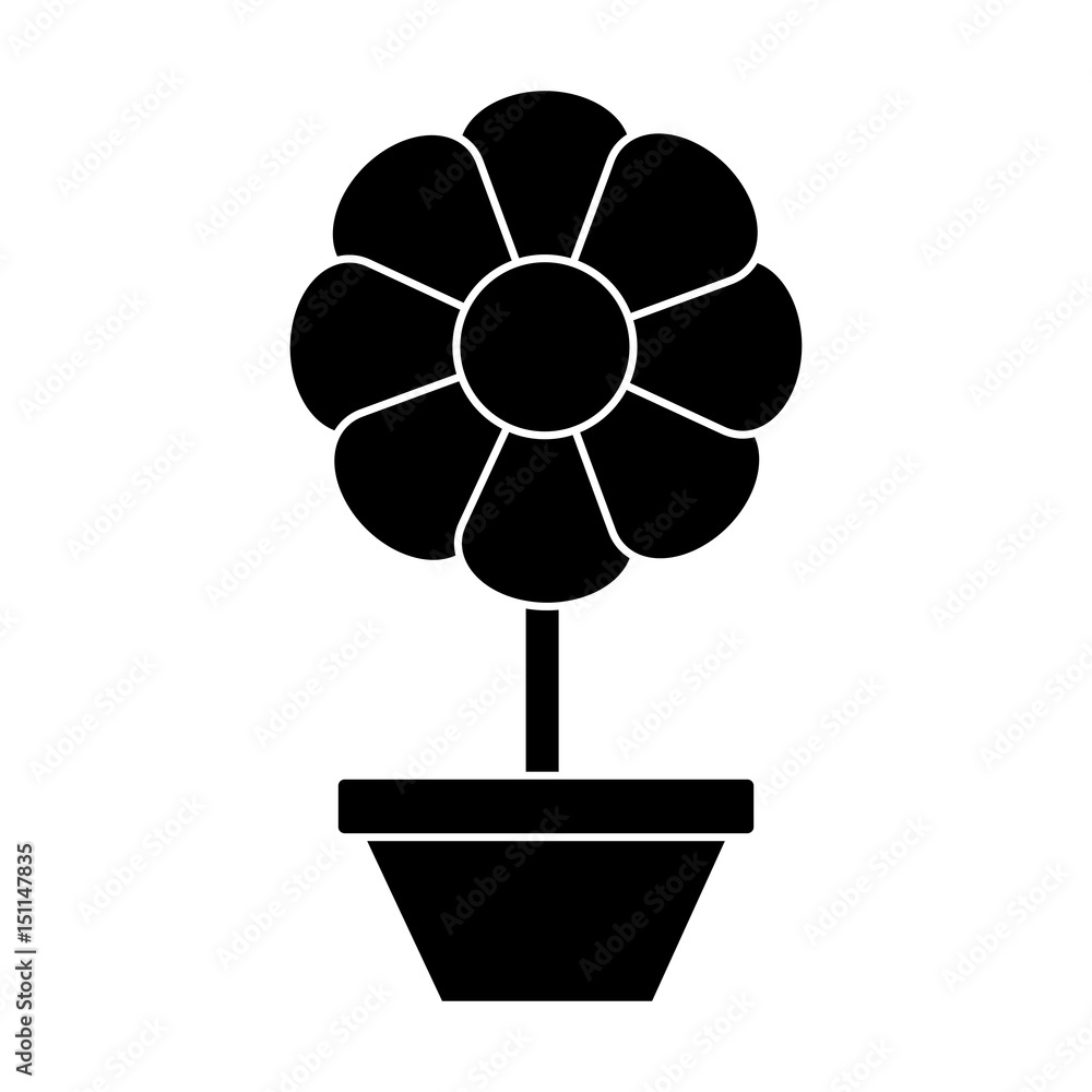 flower in a pot icon over white background. vector illustration flower in a pot icon over white background. vector illustration