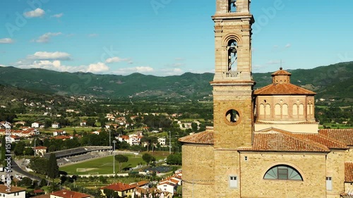 Bell tower Collegiata di San Giuliano in Castiglion Fiorentino in Tuscany, Italy, 4K photo