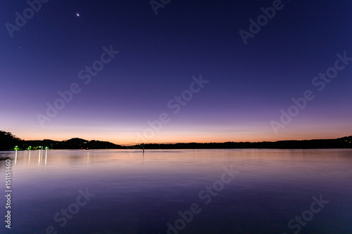 Purple and Blue - Daybreak at the Waterfront