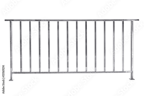 Foto Stainless steel railing isolated on white, with clipping path.