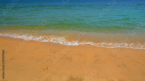 clear Beach, Ocean wave sand beach., Thailand.