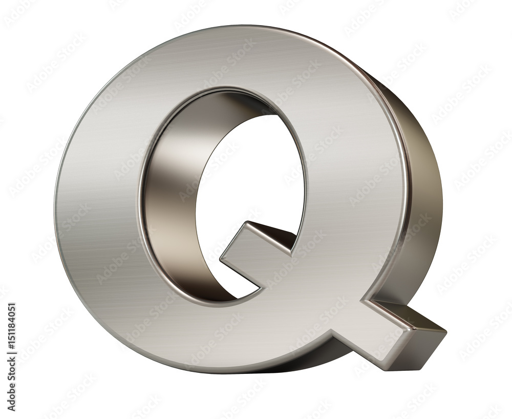 3d render. Metal alphabet symbol Q. 3d render. Metal alphabet symbol Q.