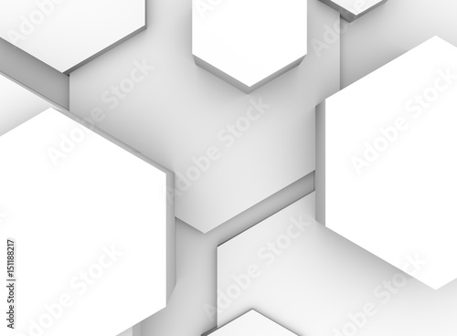 The shape of hexagon concept design abstract technology background. 3D rendering