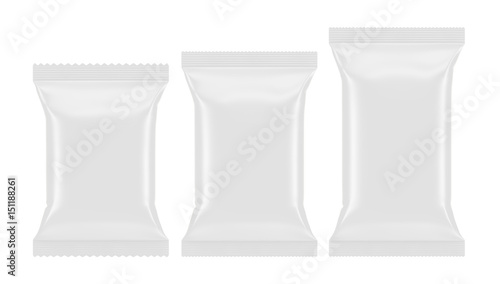 Blank plastic packaging isolated on white background, 3D rendering