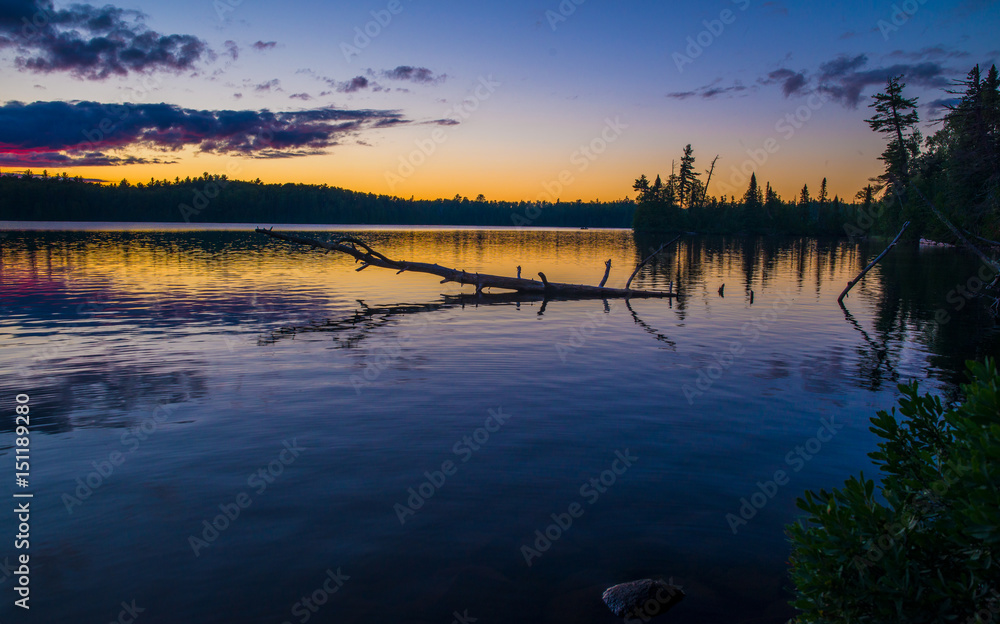 Fototapeta premium dusk on sawbill lake, bwcaw