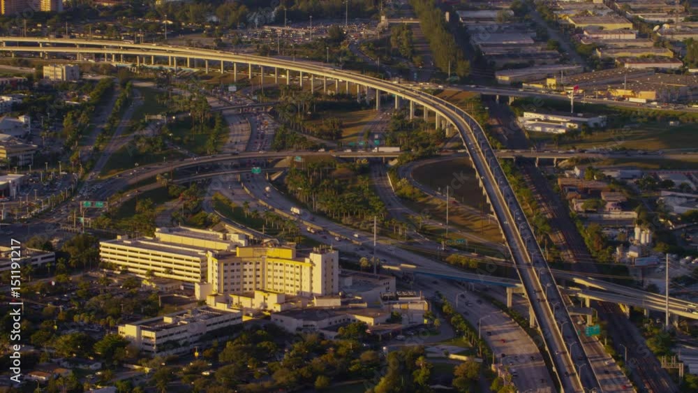 Aerial view of freeways by Miami, Florida Aerial view of freeways by Miami, Florida