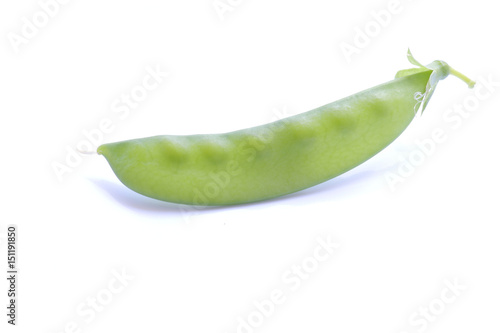 Japanese snap pea on white