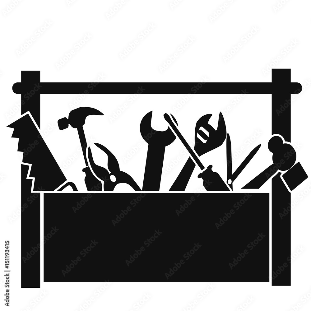 black tools box Stock Vector | Adobe Stock