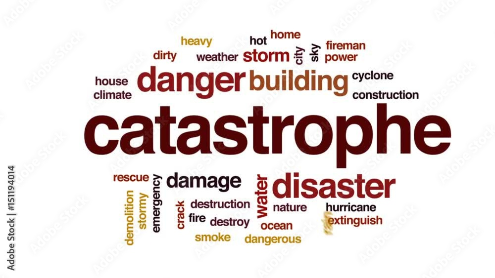 Catastrophe animated word cloud, text design animation. Catastrophe animated word cloud, text design animation.