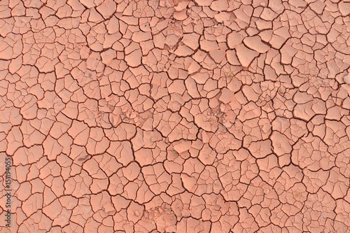 cracked clay ground into the dry season without water