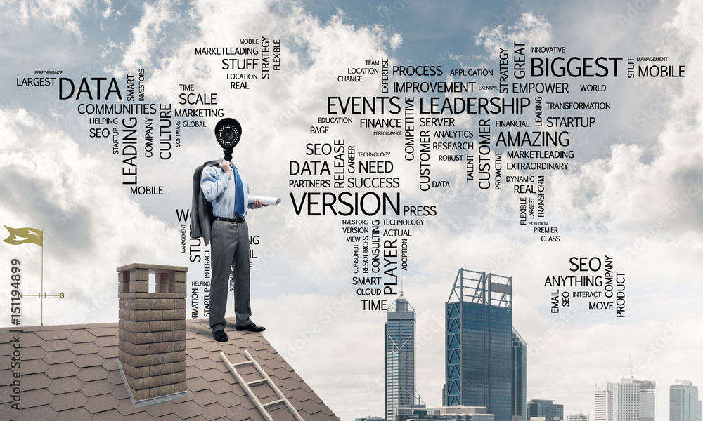 Concept of home security and privacy protection with camera head