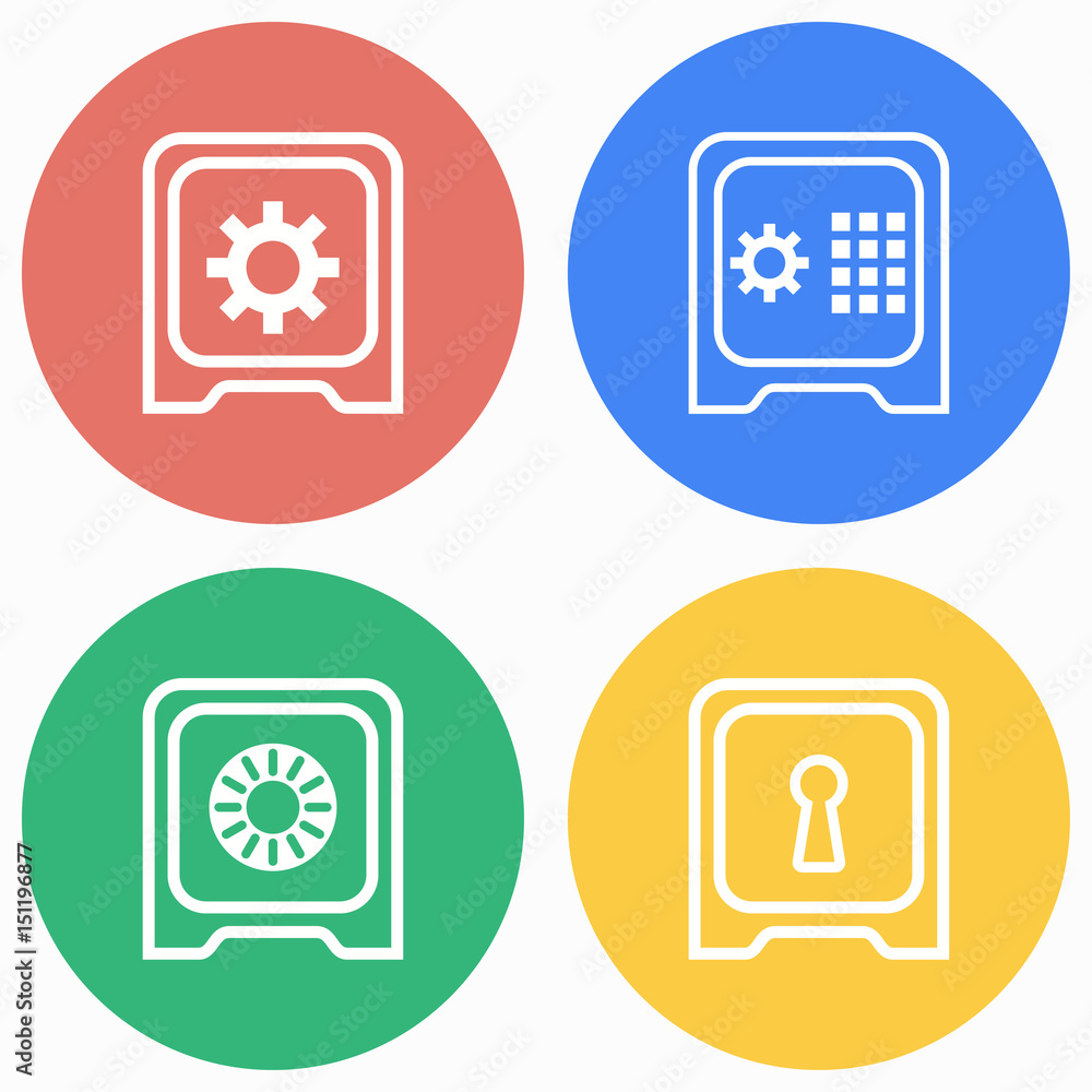 Safe icon set. Safe icon set.